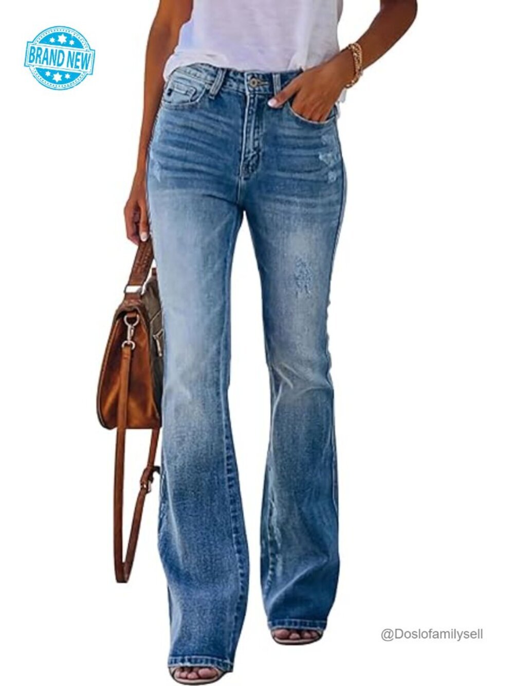 High Rise Bootcut Flare Bell Bottom Jeans Stretchy Denim Pants